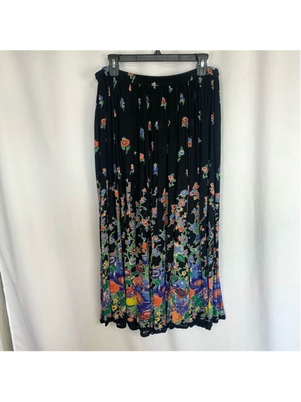 Vintage Y2K Colorful Drawstring Waist Tiered Gypsy Skirt Hippy One Size Just Cru